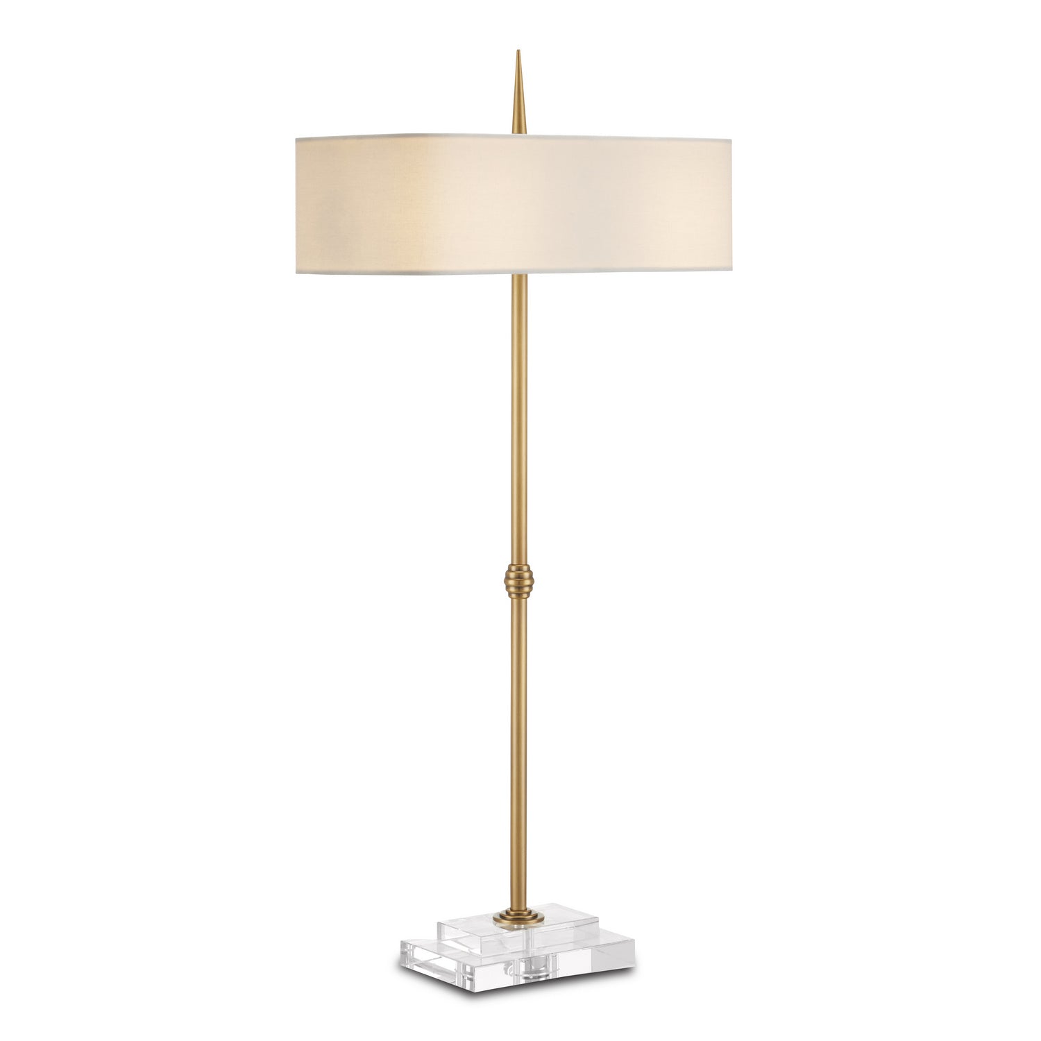 Currey and Company - 6000-0833 - Two Light Table Lamp - Caldwell - Antique Brass/Clear