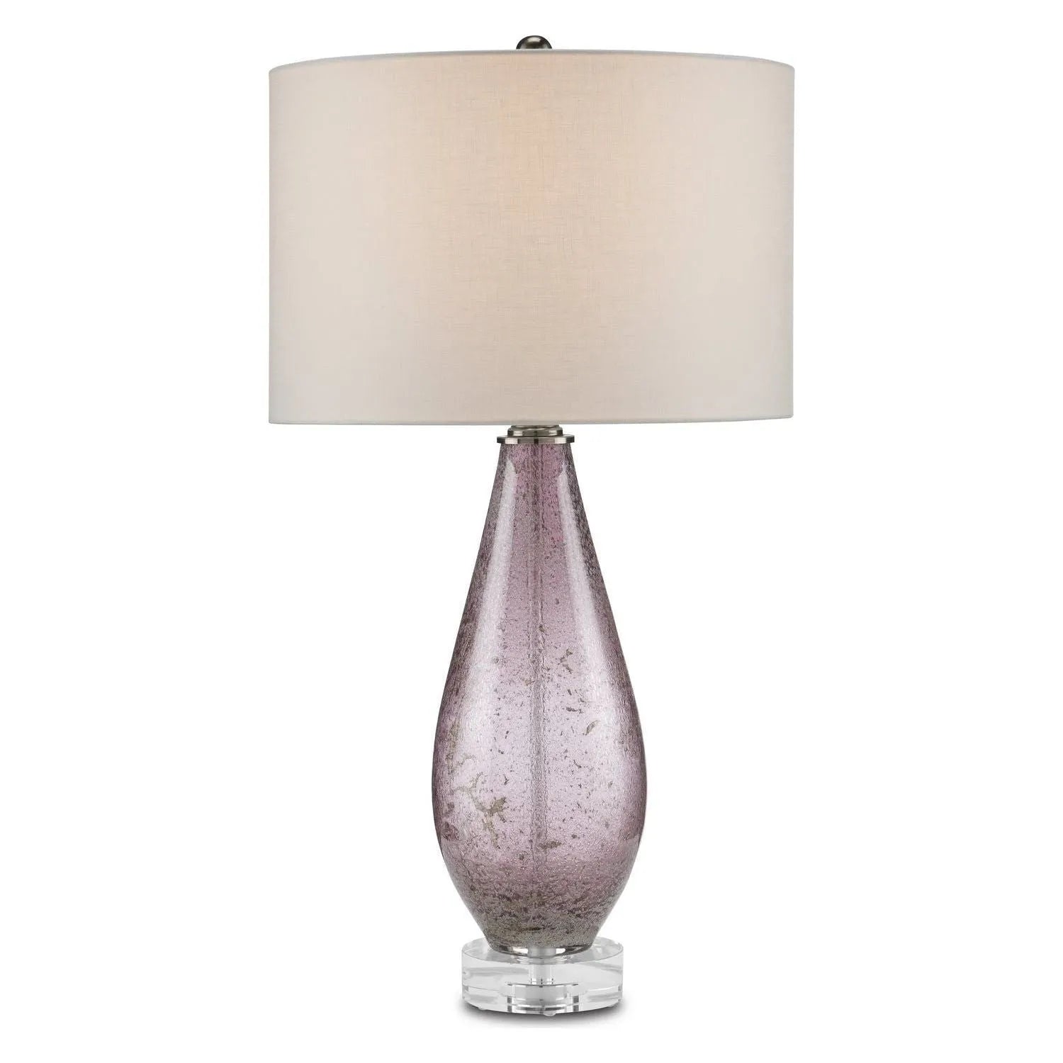 Currey and Company - 6000-0854 - One Light Table Lamp - Optimist Collection - Purple/Clear/Antique Nickel