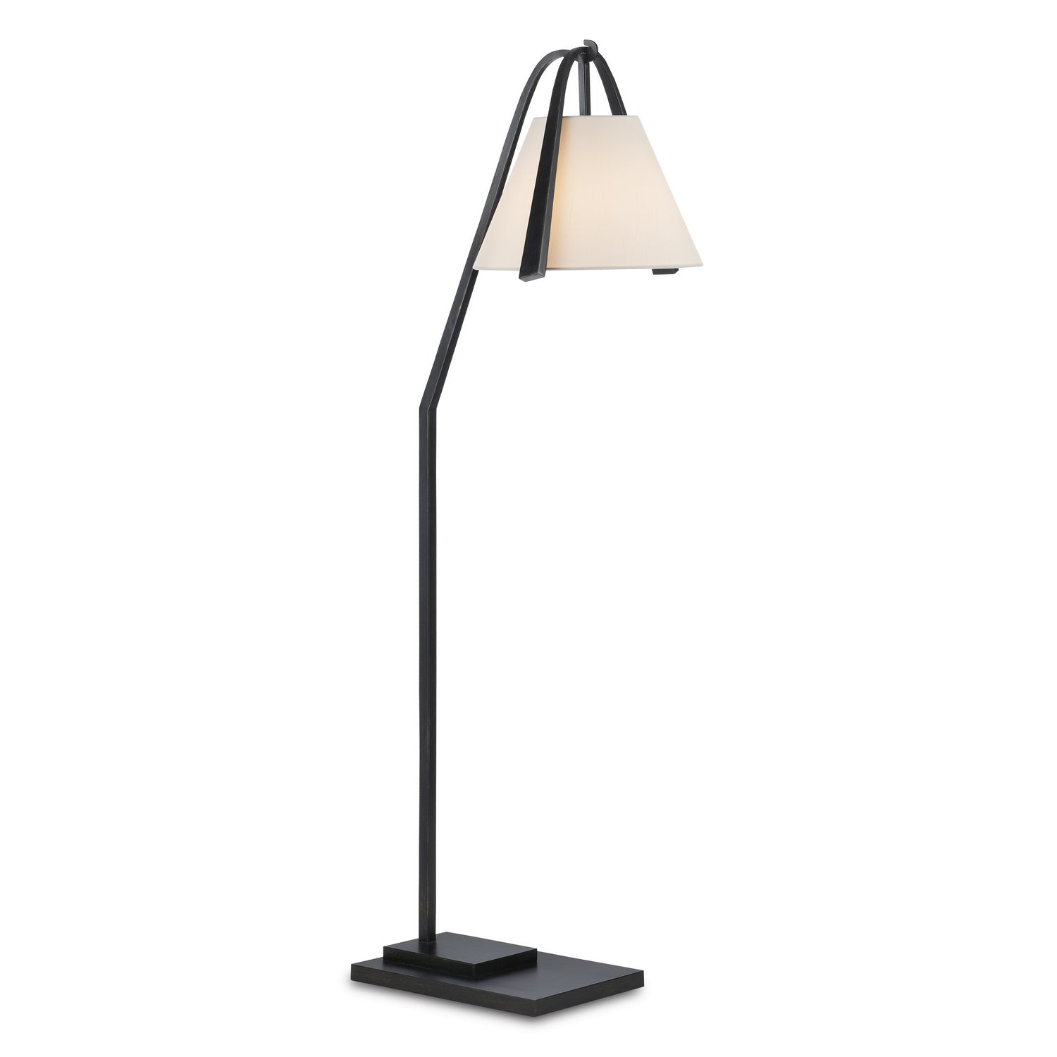 Currey and Company - 8000-0122 - One Light Floor Lamp - Frey - Satin Black/Brushed Brown