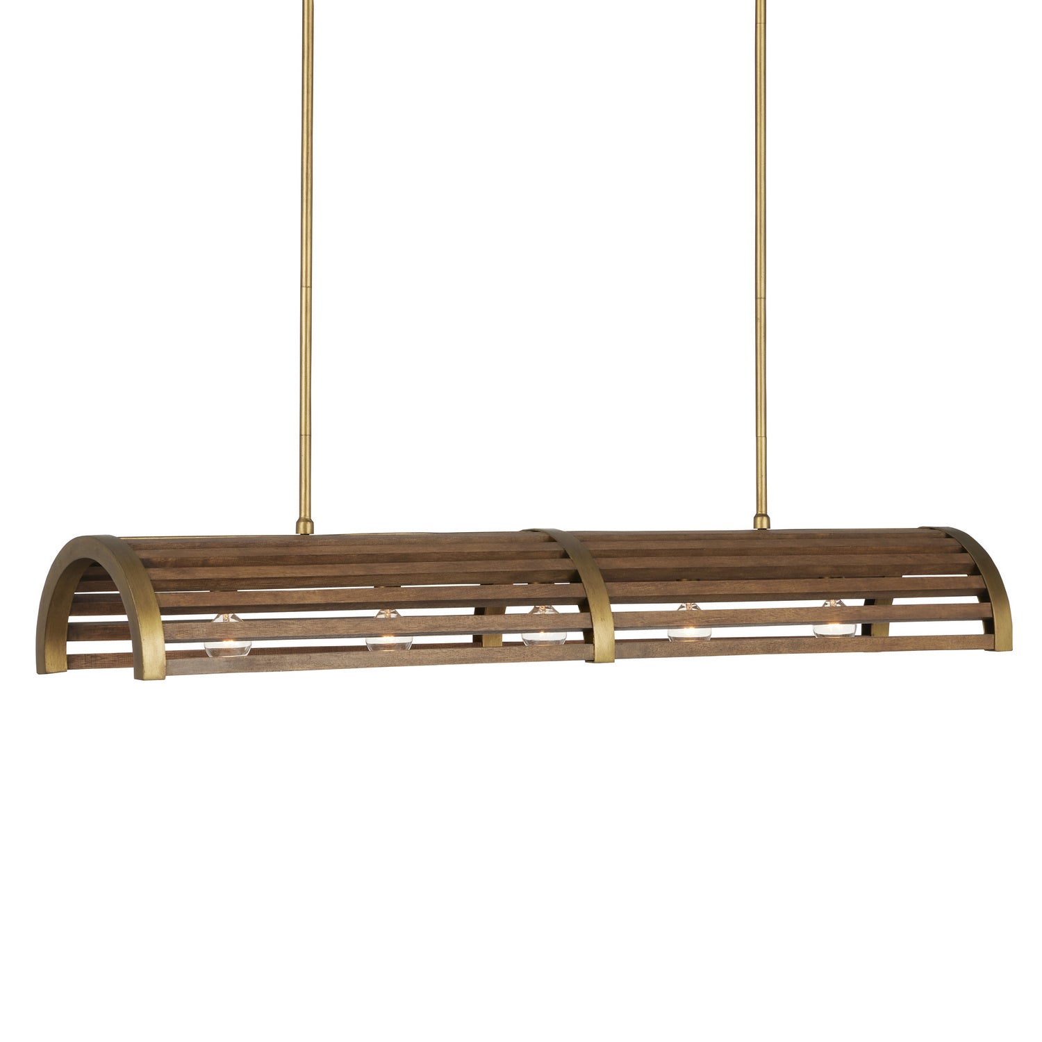 Currey and Company - 9000-0967 - Five Light Chandelier - Woodbine - Chestnut/Brass