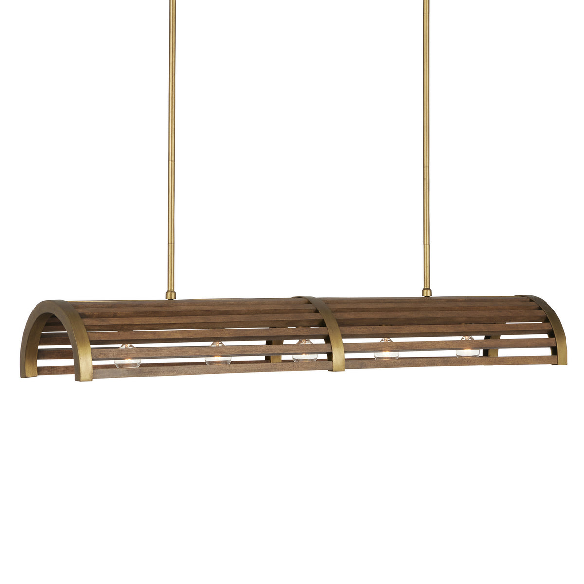 Currey and Company - 9000-0967 - Five Light Chandelier - Woodbine - Chestnut/Brass