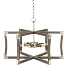 Currey and Company - 9000-0968 - Lanterne à six lumières - Collection Bastian - Gris Château/Feuille d'argent contemporaine