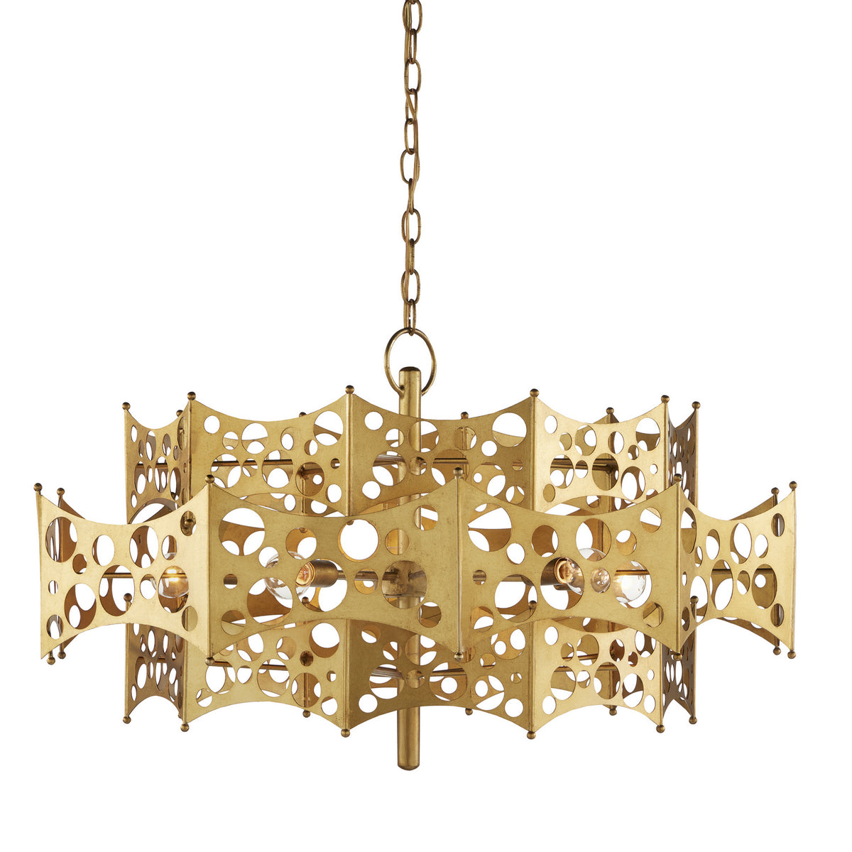 Currey and Company - 9000-0971 - Five Light Chandelier - Emmental - Contemporary Gold Leaf