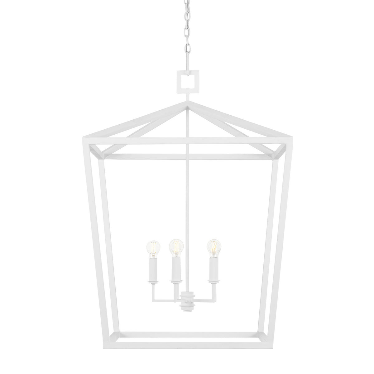Currey and Company - 9000-0980 - Four Light Chandelier - Denison - Gesso White