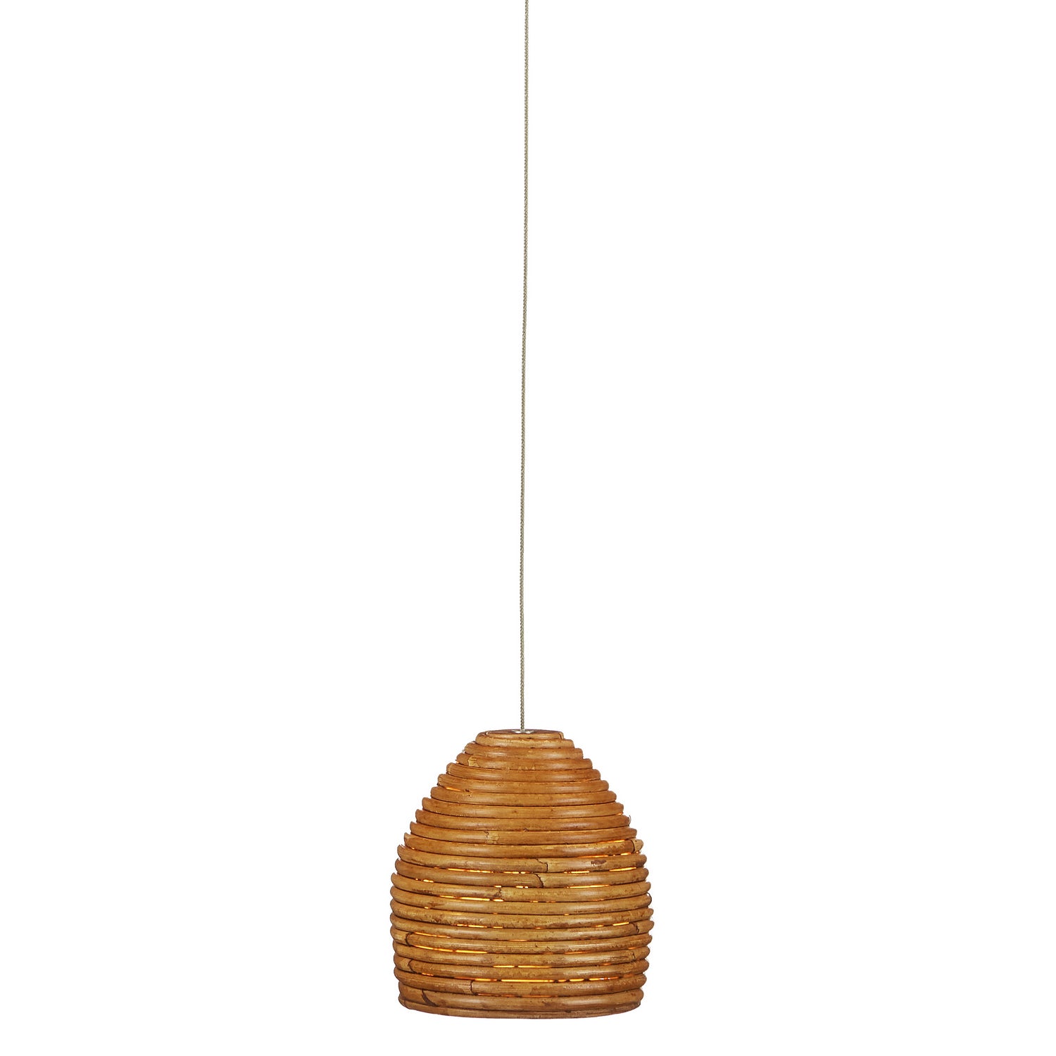 Currey and Company - 9000-0998 - One Light Pendant - Beehive - Natural Rattan/Silver