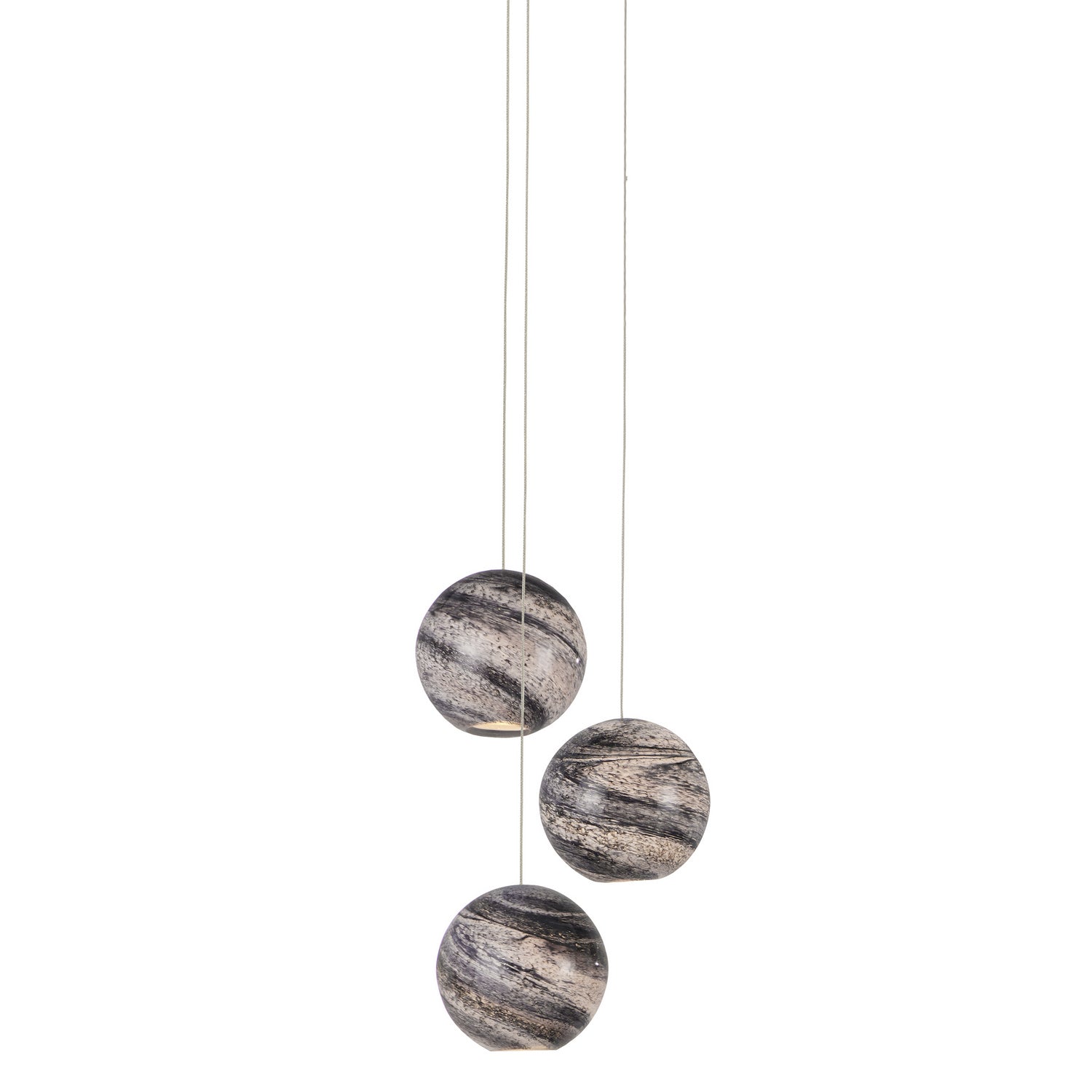 Currey and Company - 9000-1006 - Trois Lumières Suspension - Collection Palatino - Terre mouchetée
