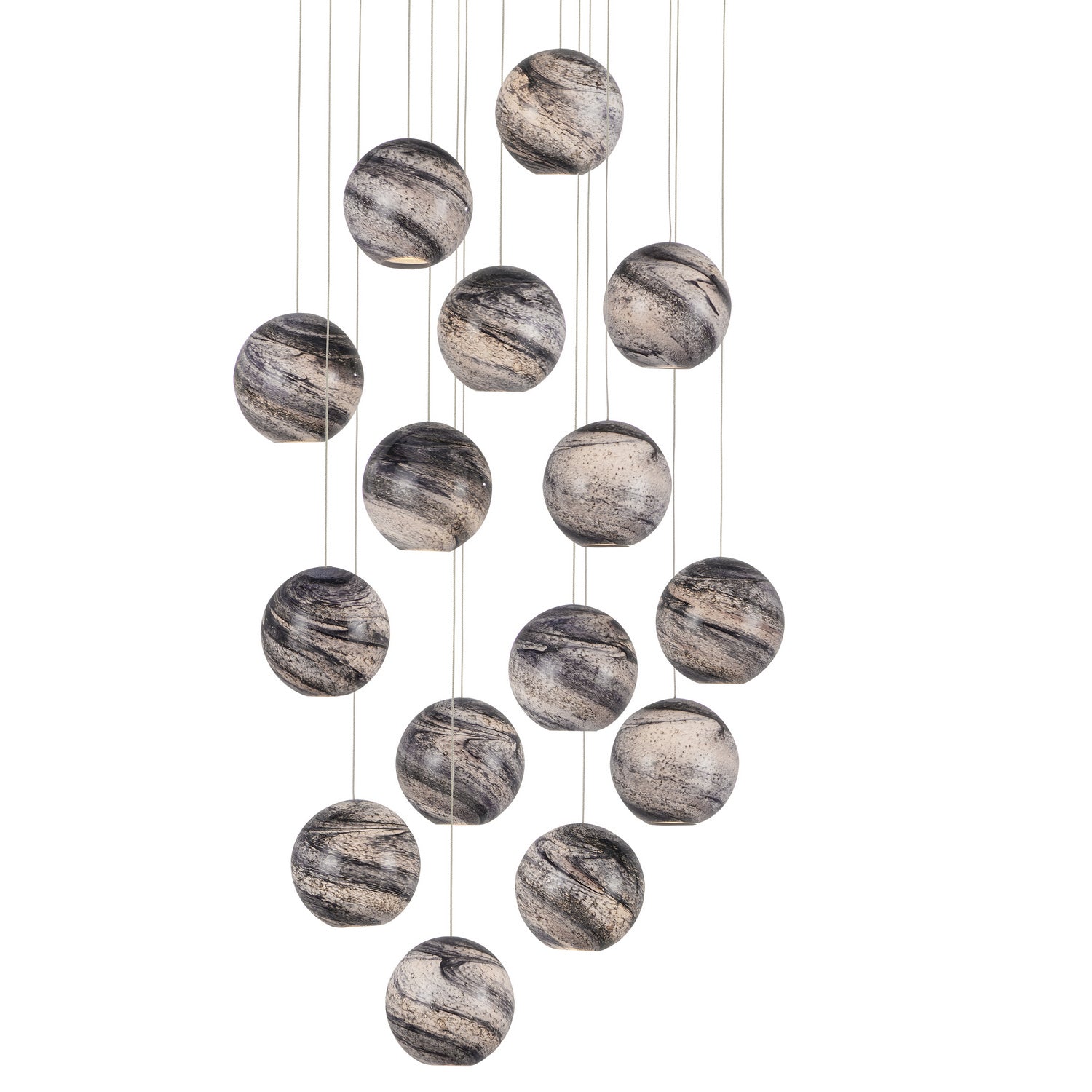 Currey and Company - 9000-1008 - 15 Lumière Suspension - Collection Palatino - Terre mouchetée