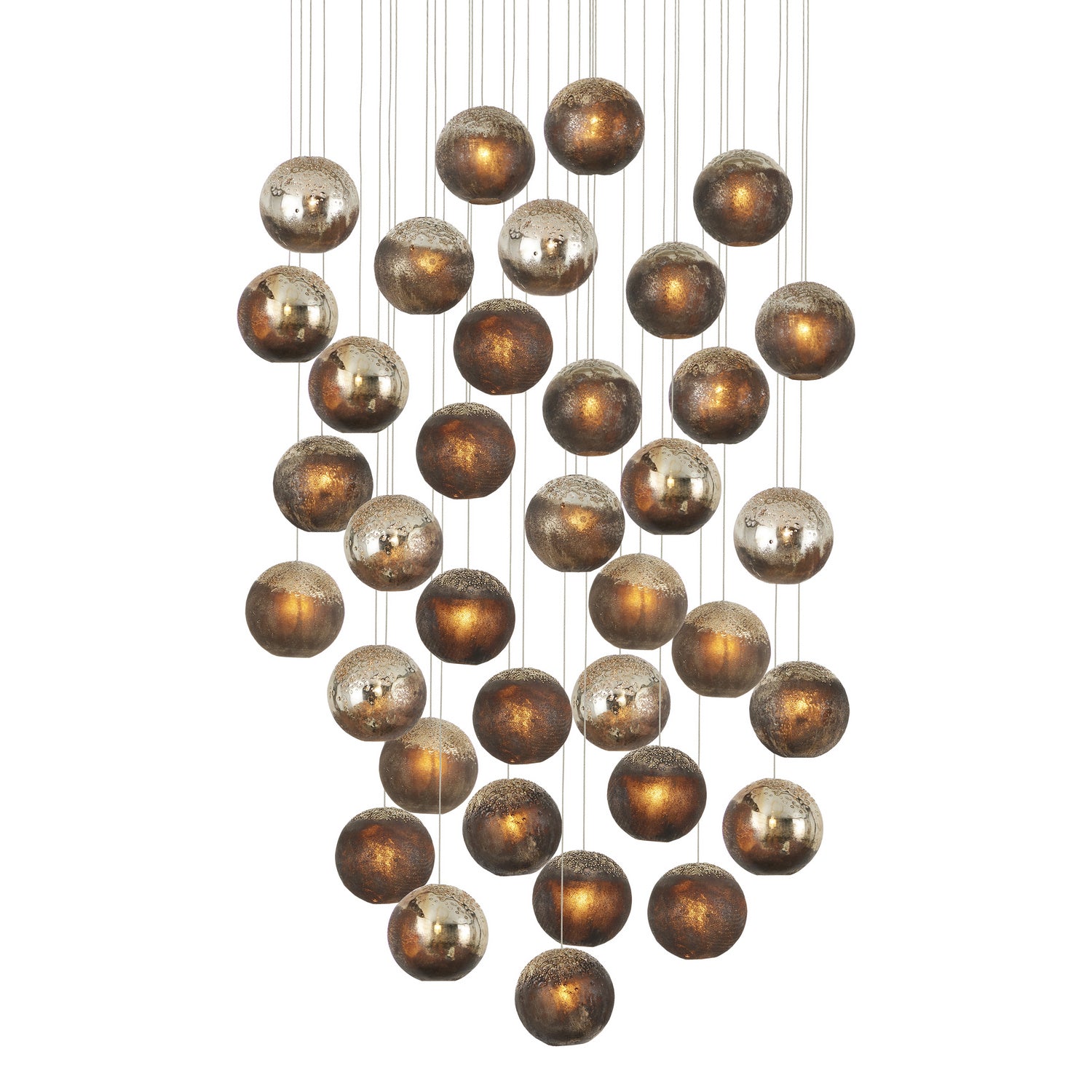 Currey and Company - 9000-1018 - 36 Light Pendant - Pathos - Antique Silver/Antique Gold/Matte Charcoal/Silver