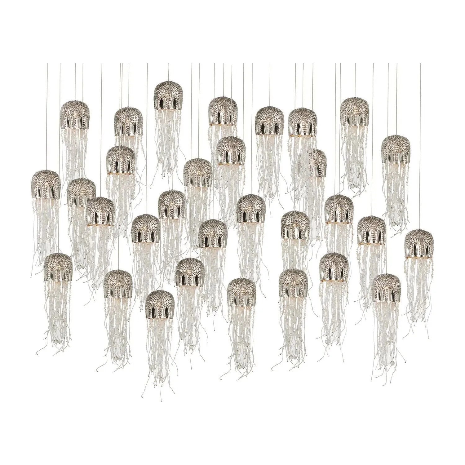 Currey and Company - 9000-1030 - 15 Light Pendant - Medusa - Nickel