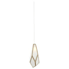 Currey and Company - 9000-1033 - One Light Pendant - Glace Collection - White/Antique Brass