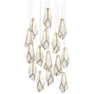 Currey and Company - 9000-1036 - 15 Light Pendant - Glace - White/Antique Brass