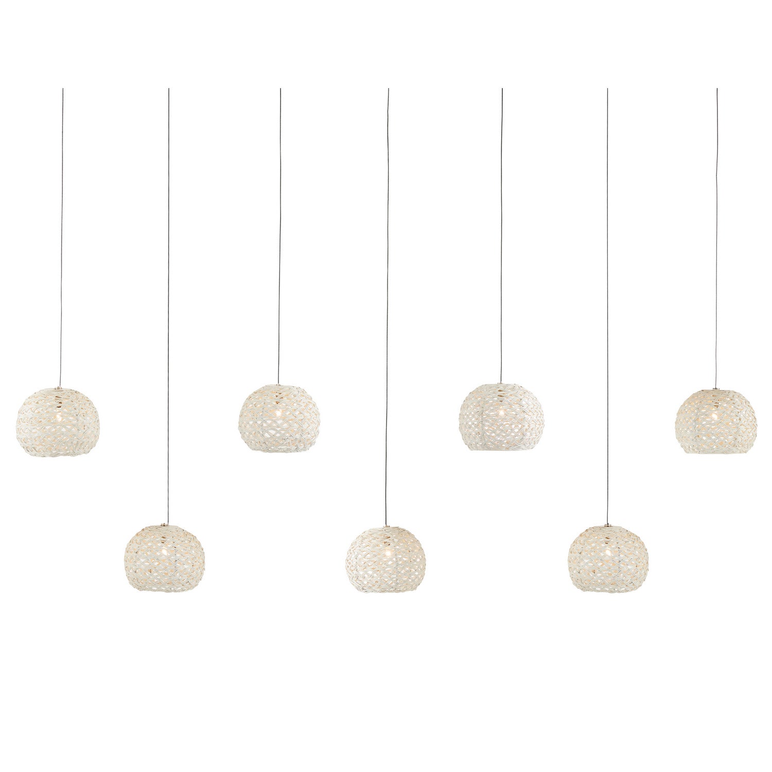 Currey and Company - 9000-1066 - Sept Lumières Suspension - Collection Piero - Blanc Sucre
