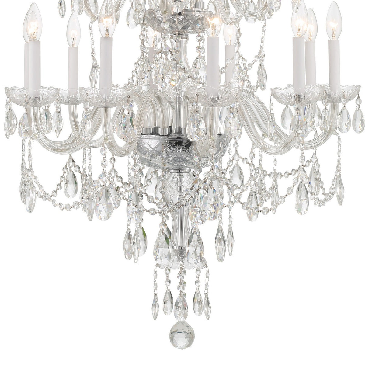 Crystorama - 1155-CH-CL-MWP - 15 Lumière Suspendu - Cristal traditionnel - Chrome poli