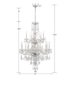 Crystorama - 1155-CH-CL-MWP - 15 Light Chandelier - Traditional Crystal - Polished Chrome