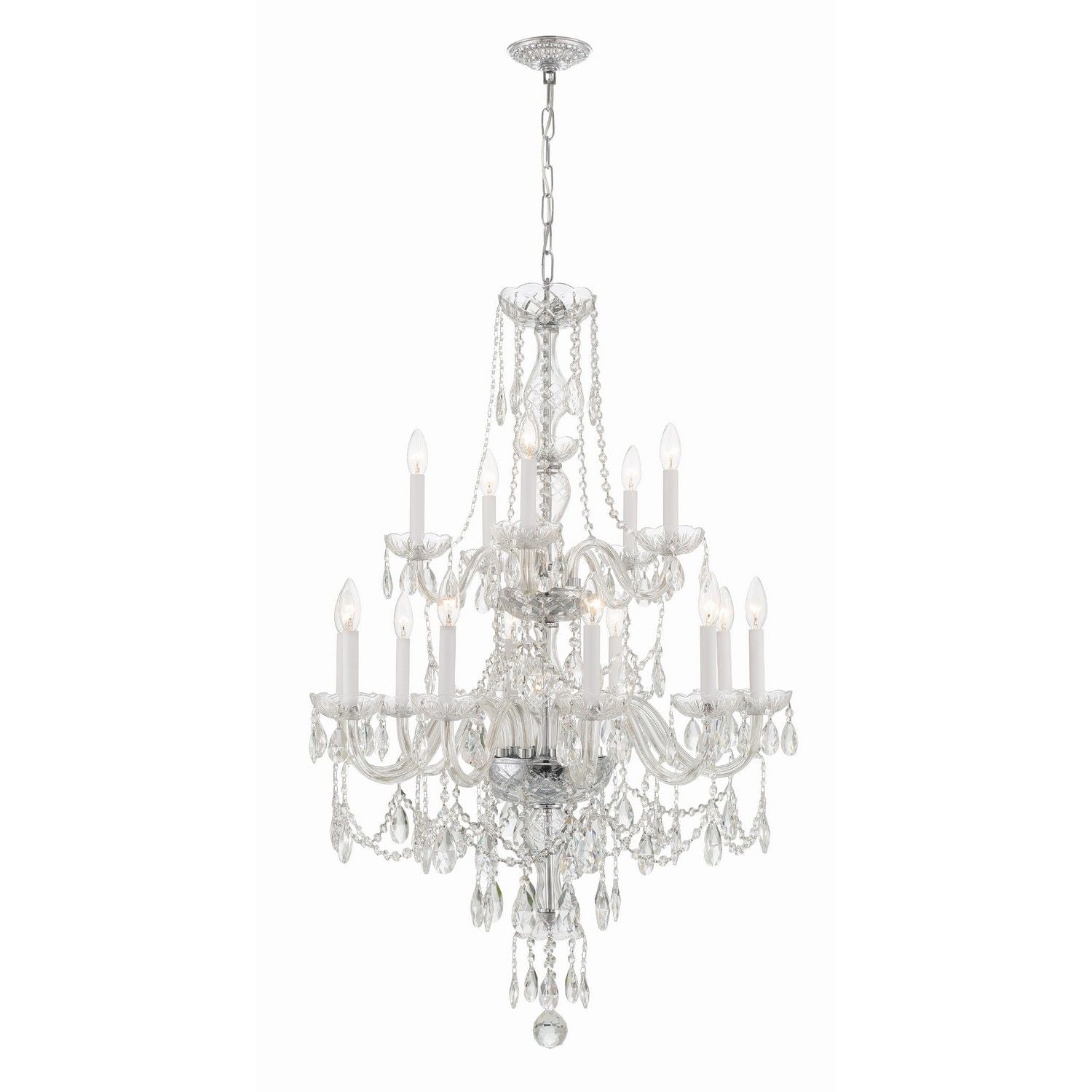 Crystorama - 1155-CH-CL-MWP - 15 Light Chandelier - Traditional Crystal - Polished Chrome