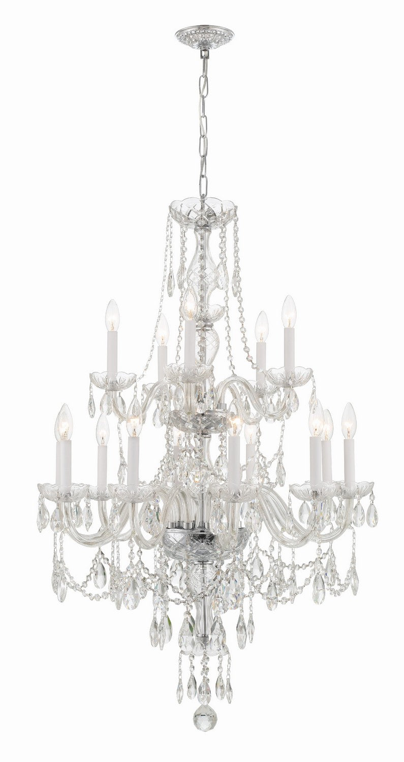 Crystorama - 1155-CH-CL-MWP - 15 Lumière Suspendu - Cristal traditionnel - Chrome poli