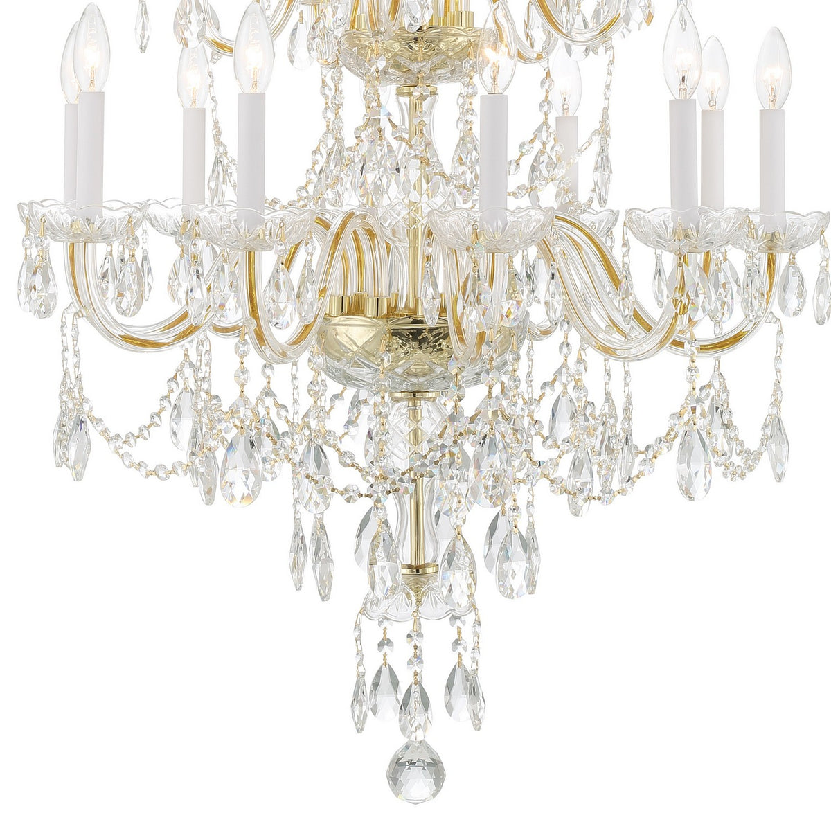 Crystorama - 1155-PB-CL-MWP - 15 Lumière Suspendu - Cristal traditionnel - Laiton poli