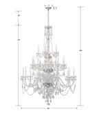 Crystorama - 1156-CH-CL-MWP - 25 Lumière Suspendu - Cristal traditionnel - Chrome poli