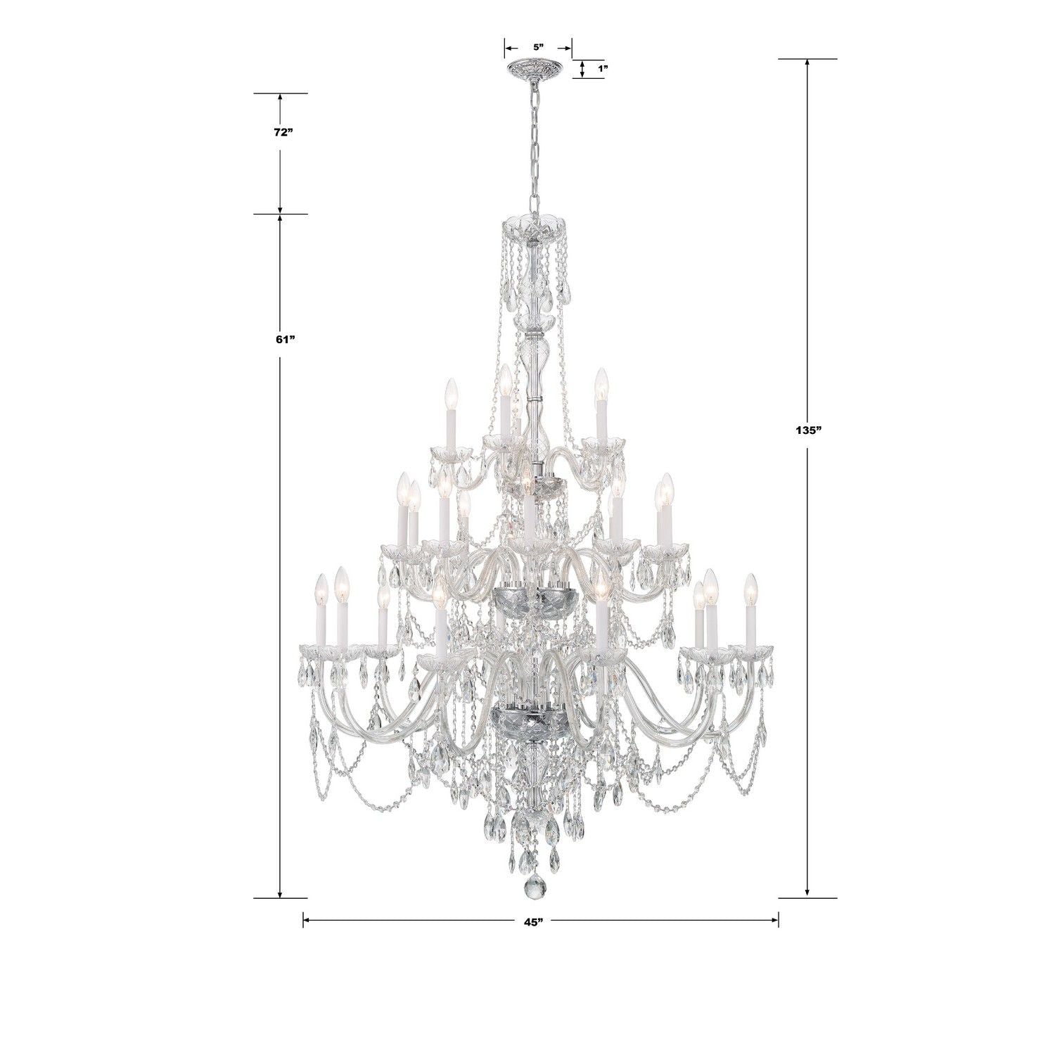 Crystorama - 1156-CH-CL-MWP - 25 Light Chandelier - Traditional Crystal - Polished Chrome