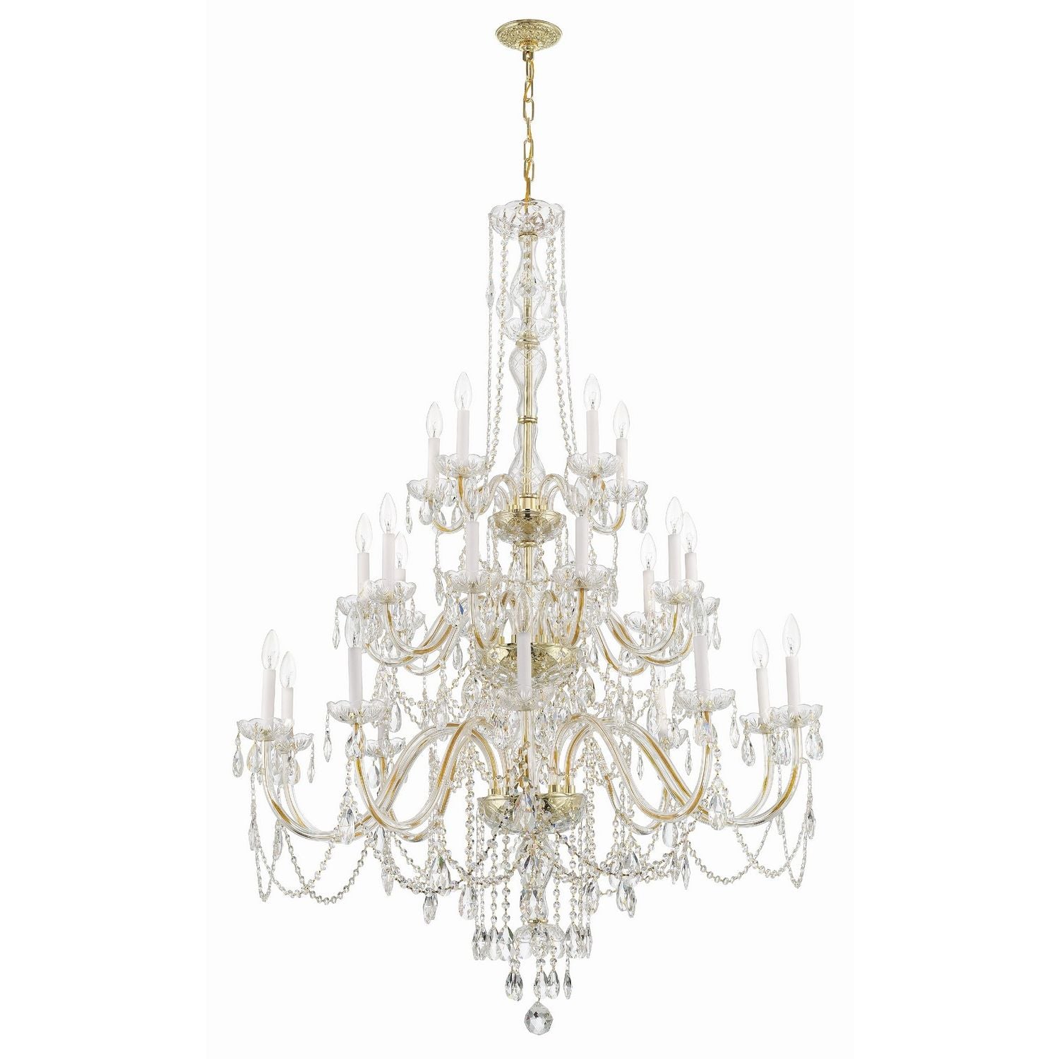 Crystorama - 1156-PB-CL-MWP - 25 Light Chandelier - Traditional Crystal - Polished Brass