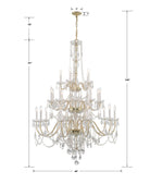 Crystorama - 1156-PB-CL-MWP - 25 Lumière Suspendu - Cristal traditionnel - Laiton poli