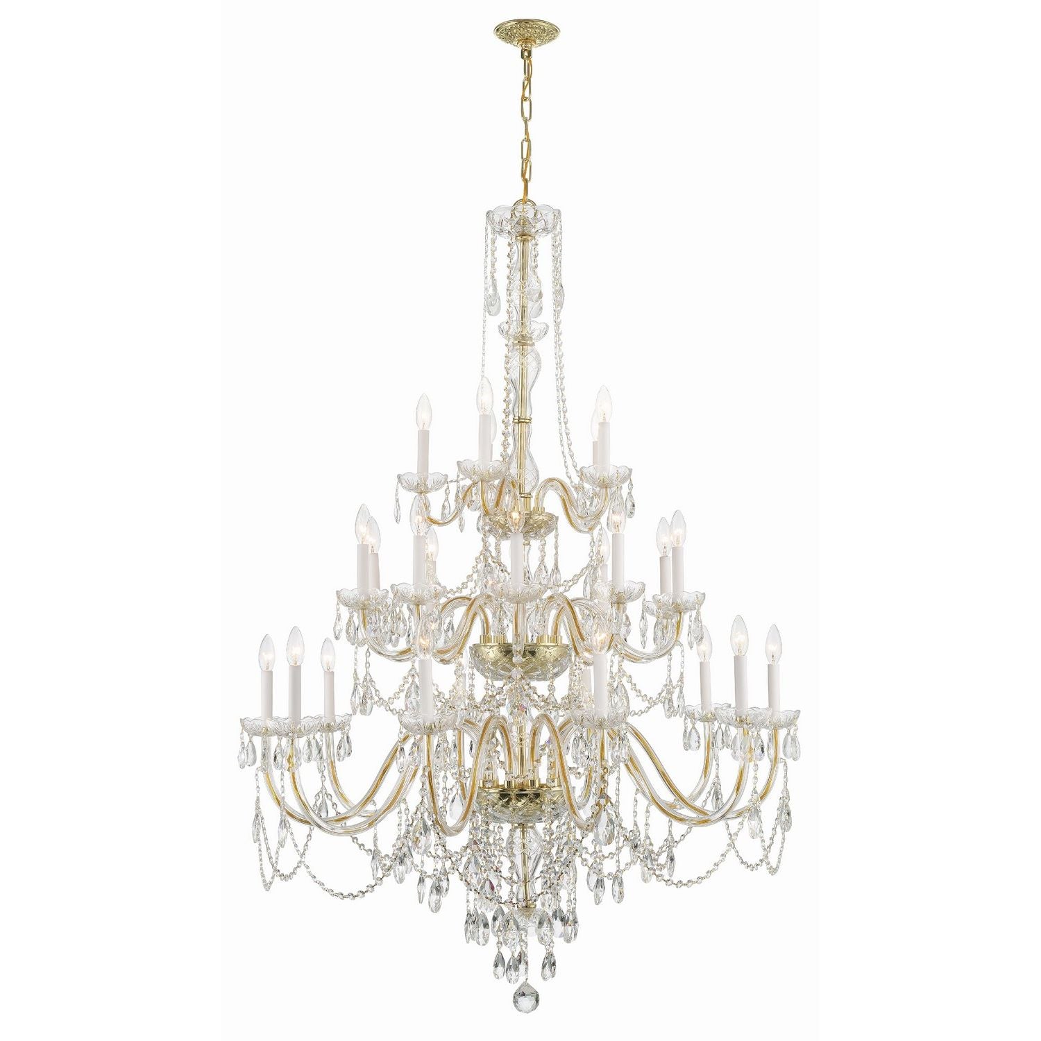 Crystorama - 1156-PB-CL-MWP - 25 Light Chandelier - Traditional Crystal - Polished Brass