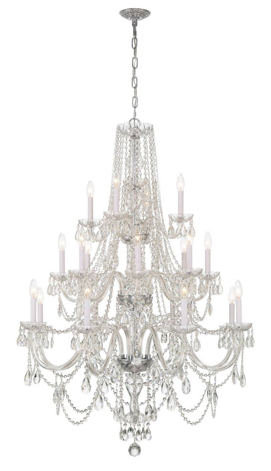 Crystorama - 1157-CH-CL-MWP - 20 Lumières Suspendu - Cristal traditionnel - Chrome poli