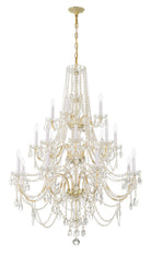 Crystorama - 1157-PB-CL-MWP - 20 Lumières Suspendu - Cristal traditionnel - Laiton poli