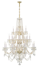 Crystorama - 1157-PB-CL-MWP - 20 Lumières Suspendu - Cristal traditionnel - Laiton poli