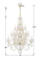 Crystorama - 1157-PB-CL-MWP - 20 Lumières Suspendu - Cristal traditionnel - Laiton poli