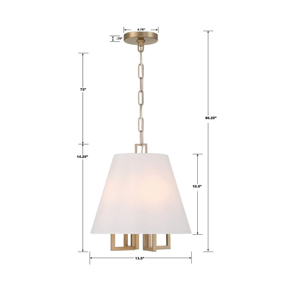 Crystorama - 2254-VG - Four Light Mini Chandelier - Westwood - Vibrant Gold