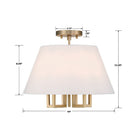 Crystorama - 2255-VG_PLAFOND - Semi-luminaire à cinq lumières Plafonnier - Westwood - Or éclatant