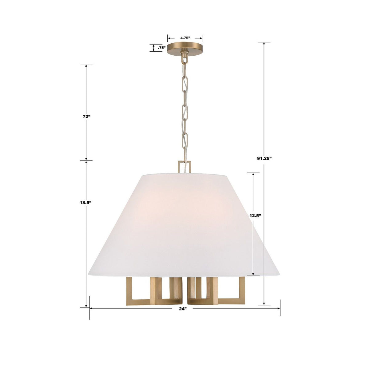 Crystorama - 2256-VG - Six Light Chandelier - Westwood - Vibrant Gold