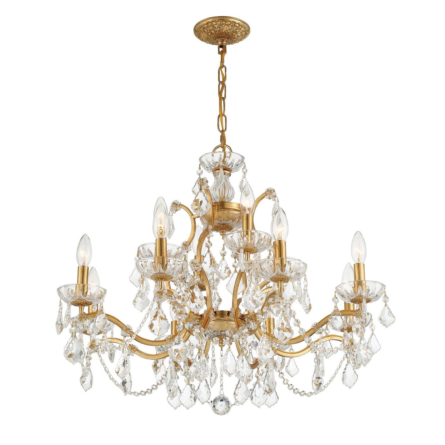 Crystorama - 4456-GA-CL-MWP - 12 Light Chandelier - Filmore - Antique Gold