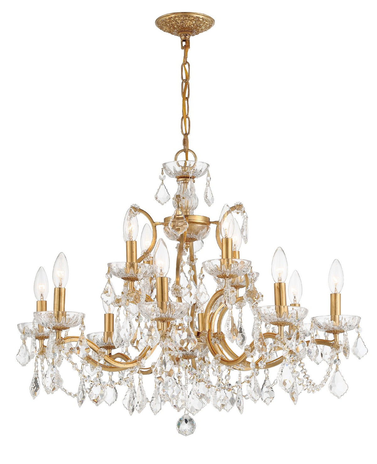 Crystorama - 4456-GA-CL-MWP - 12 Lumières Suspendu - Filmore - Or antique
