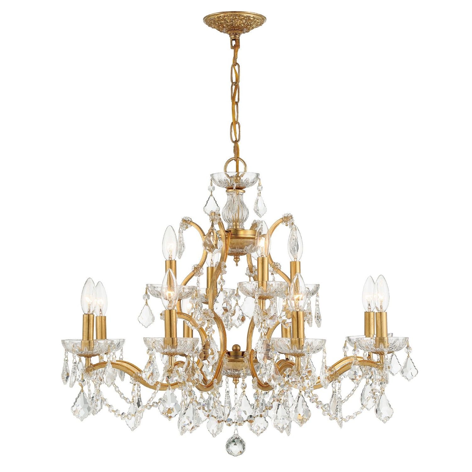 Crystorama - 4456-GA-CL-S - 12 Light Chandelier - Filmore - Antique Gold