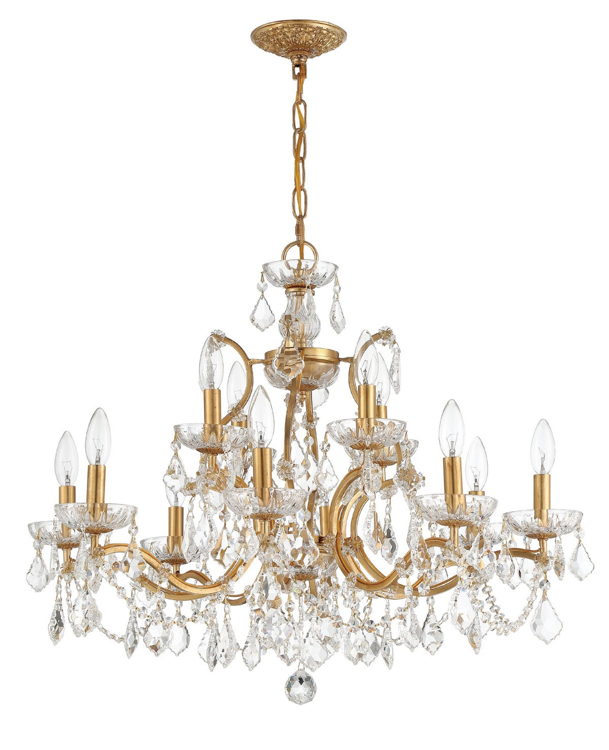 Crystorama - 4456-GA-CL-SAQ - 12 Lumières Suspendu - Filmore - Or antique
