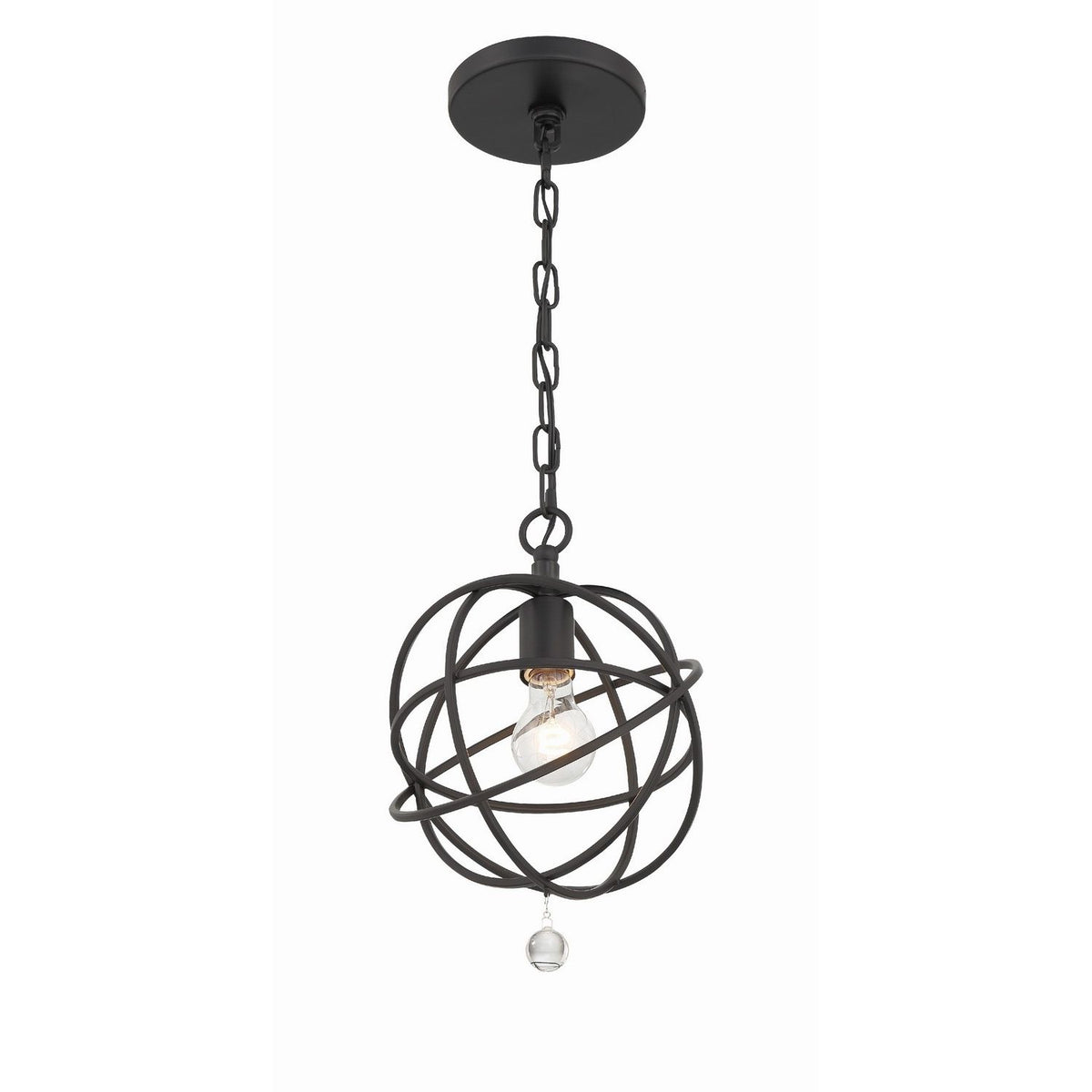 Crystorama - 9220-BK - One Light Pendant - Solaris - Black