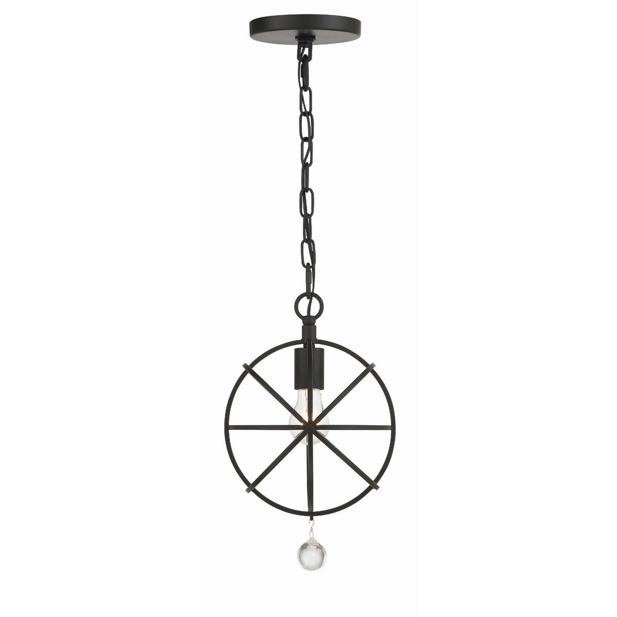 Crystorama - 9220-BK - One Light Pendant - Solaris - Black