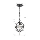 Crystorama - 9220-BK - Une lumière Suspension - Solaris - Noir