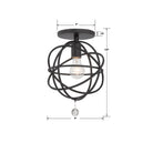 Crystorama - 9220-BK_PLAFOND - Un luminaire semi-transparent Plafonnier - Solaris - Noir