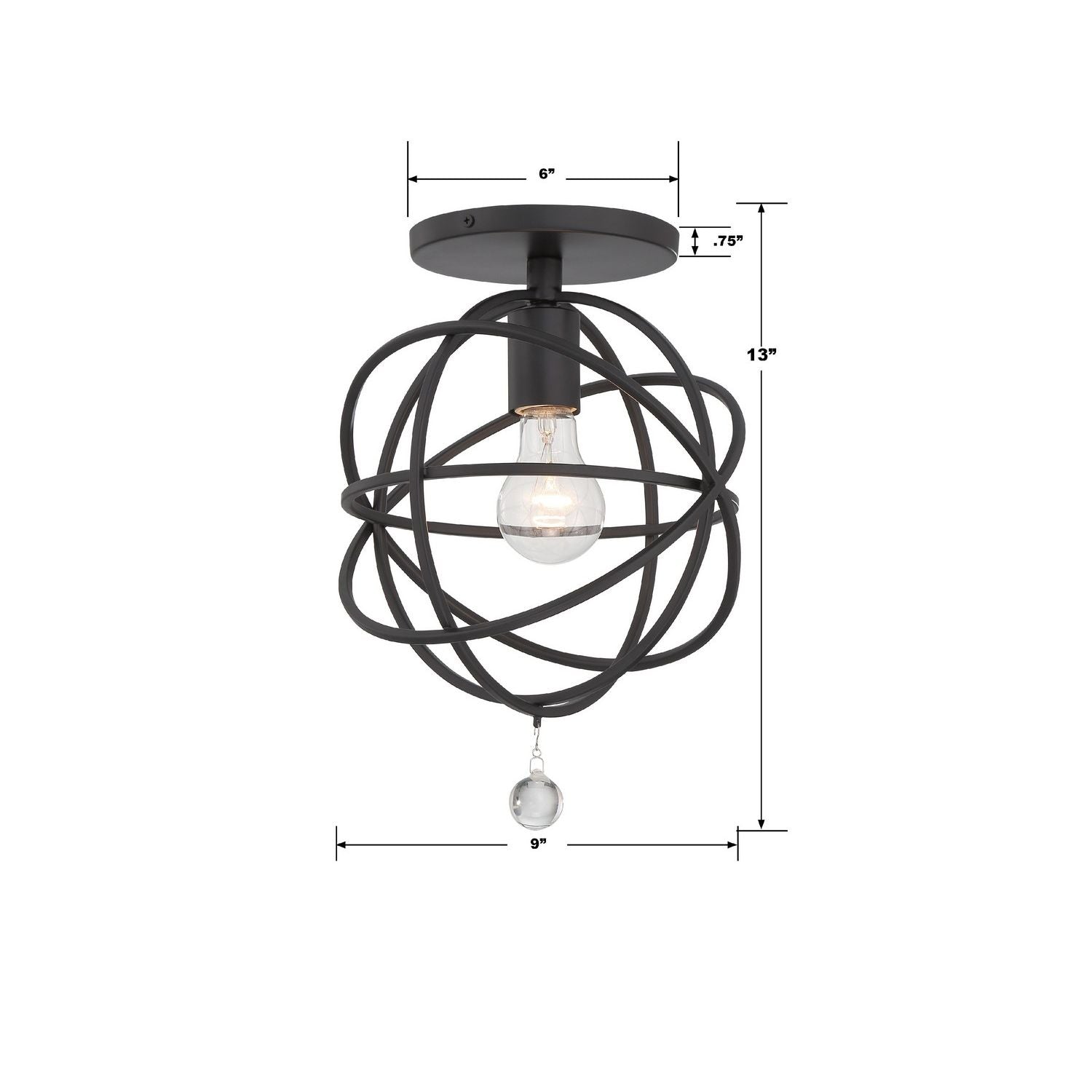 Crystorama - 9220-BK_CEILING - One Light Semi Flush Mount - Solaris - Black