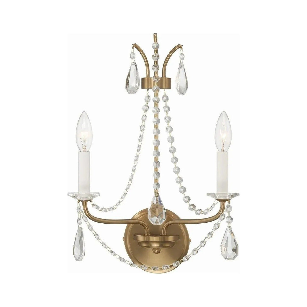 Crystorama - KAR-90902-AG-CL-MWP - Two Light Wall Mount - Karrington - Aged Brass