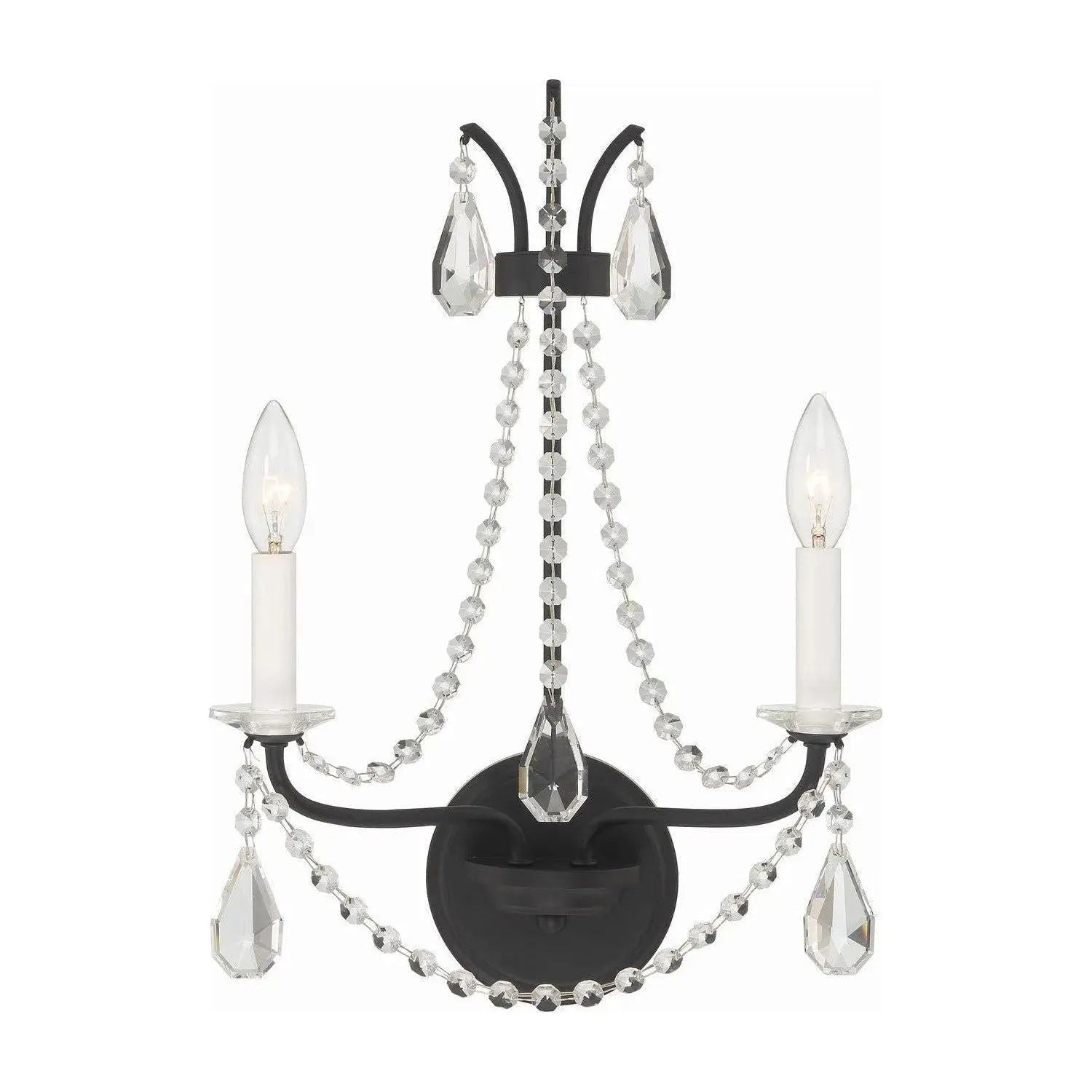Crystorama - KAR-90902-MK-CL-MWP - Two Light Wall Mount - Karrington - Matte Black