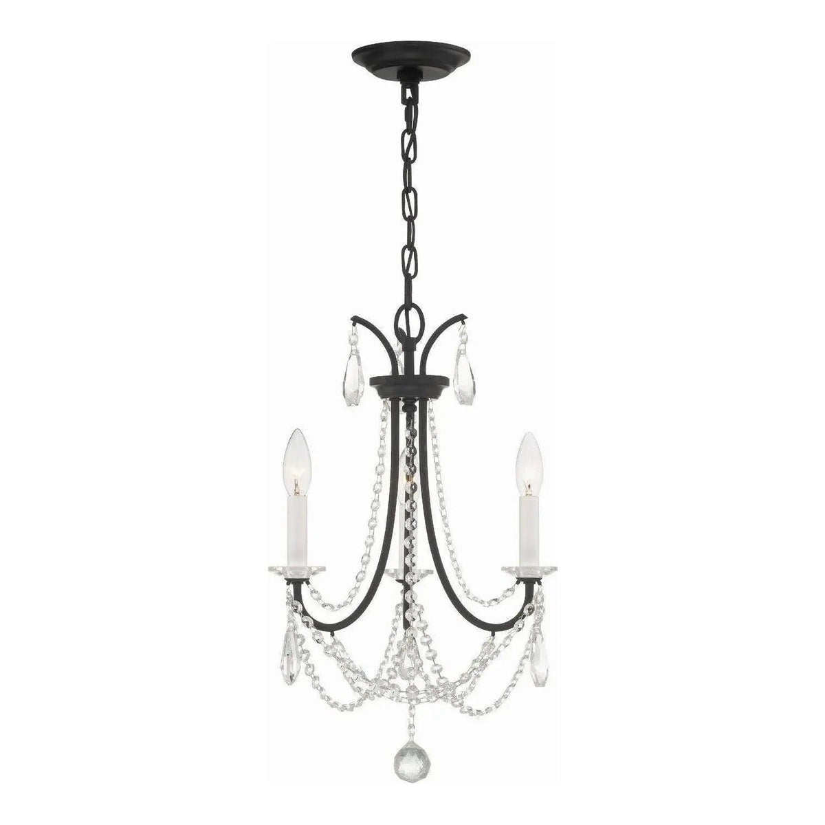 Crystorama - KAR-90903-MK-CL-MWP - Three Light Mini Chandelier - Karrington - Matte Black