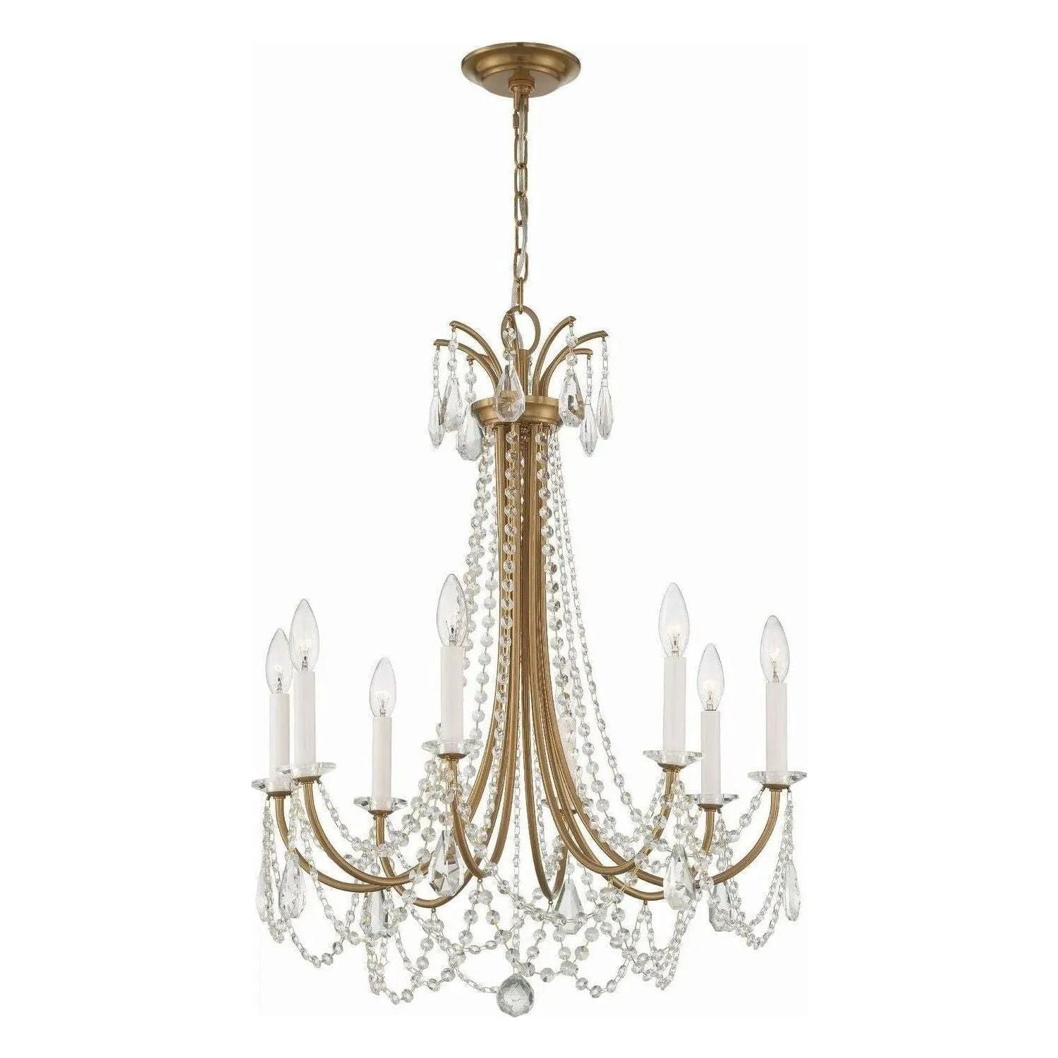 Crystorama - KAR-90908-AG-CL-MWP - Eight Light Chandelier - Karrington - Aged Brass