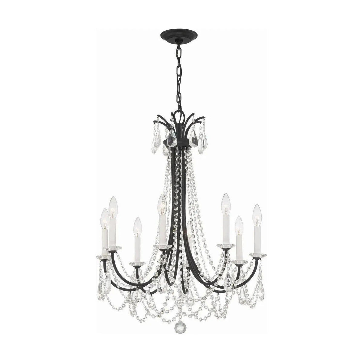 Crystorama - KAR-90908-MK-CL-MWP - Eight Light Chandelier - Karrington - Matte Black