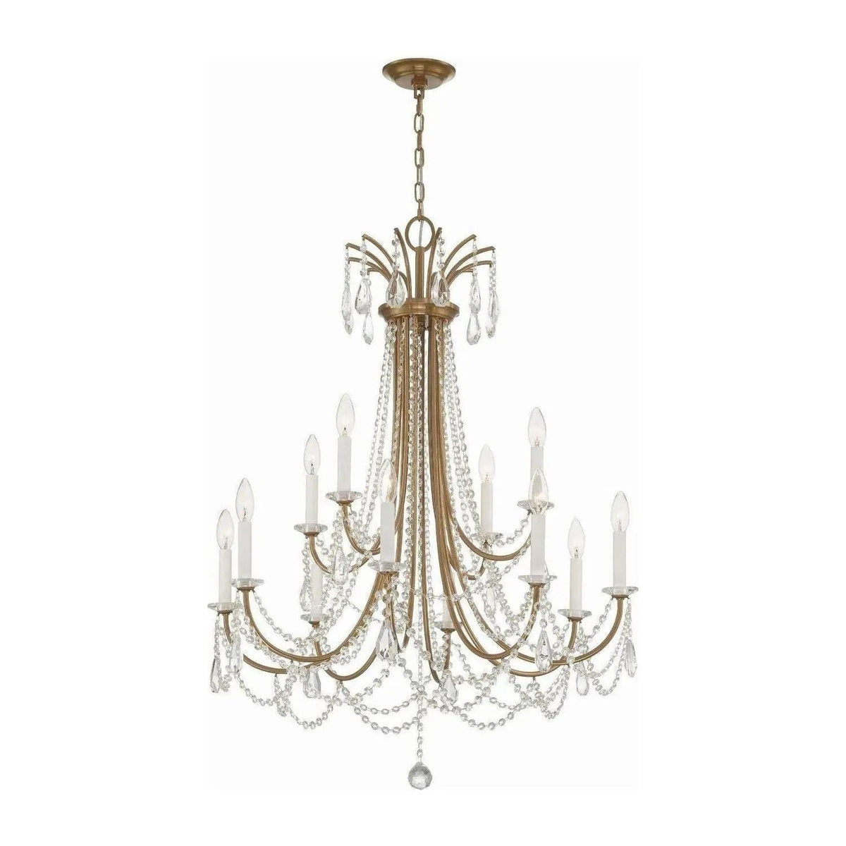 Crystorama - KAR-90912-AG-CL-MWP - 12 Light Chandelier - Karrington - Aged Brass