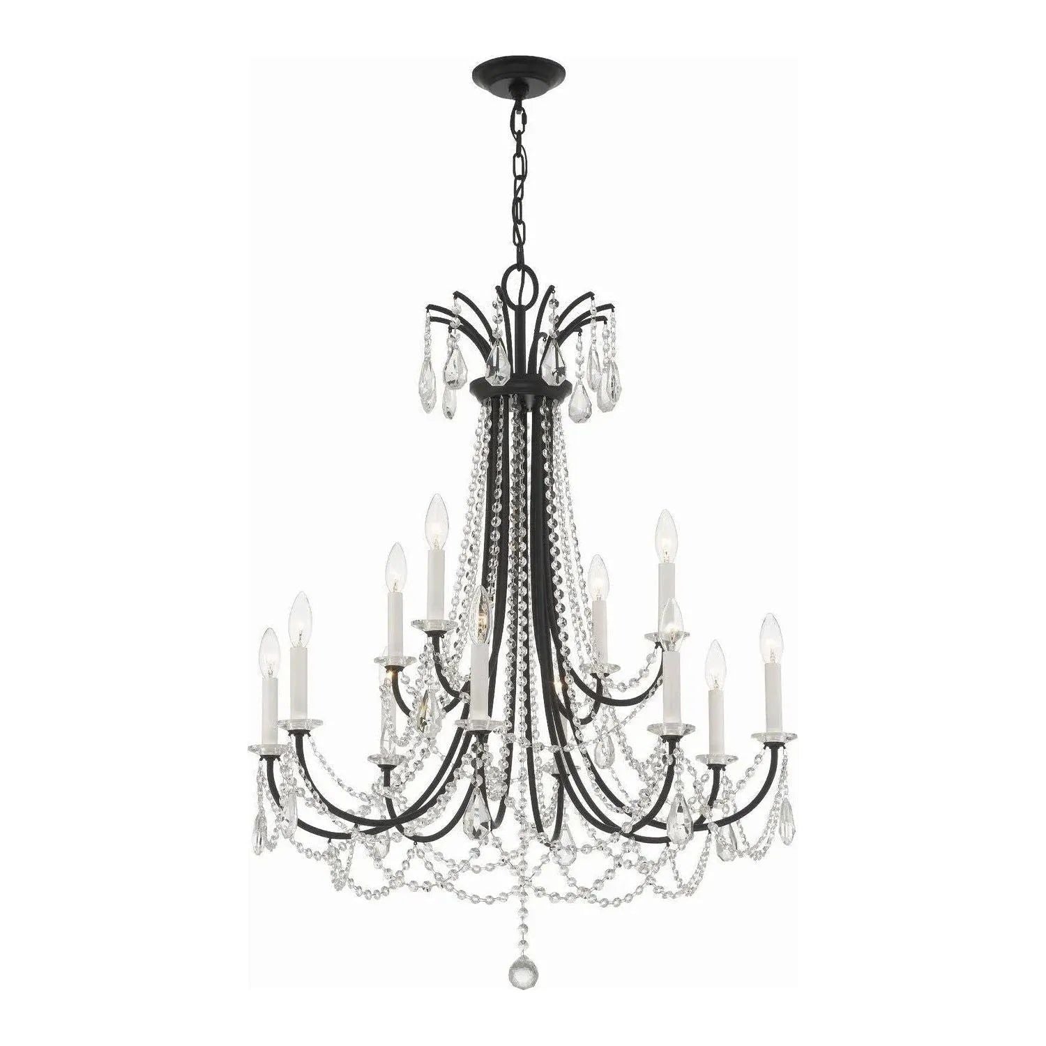 Crystorama - KAR-90912-MK-CL-MWP - 12 Light Chandelier - Karrington - Matte Black