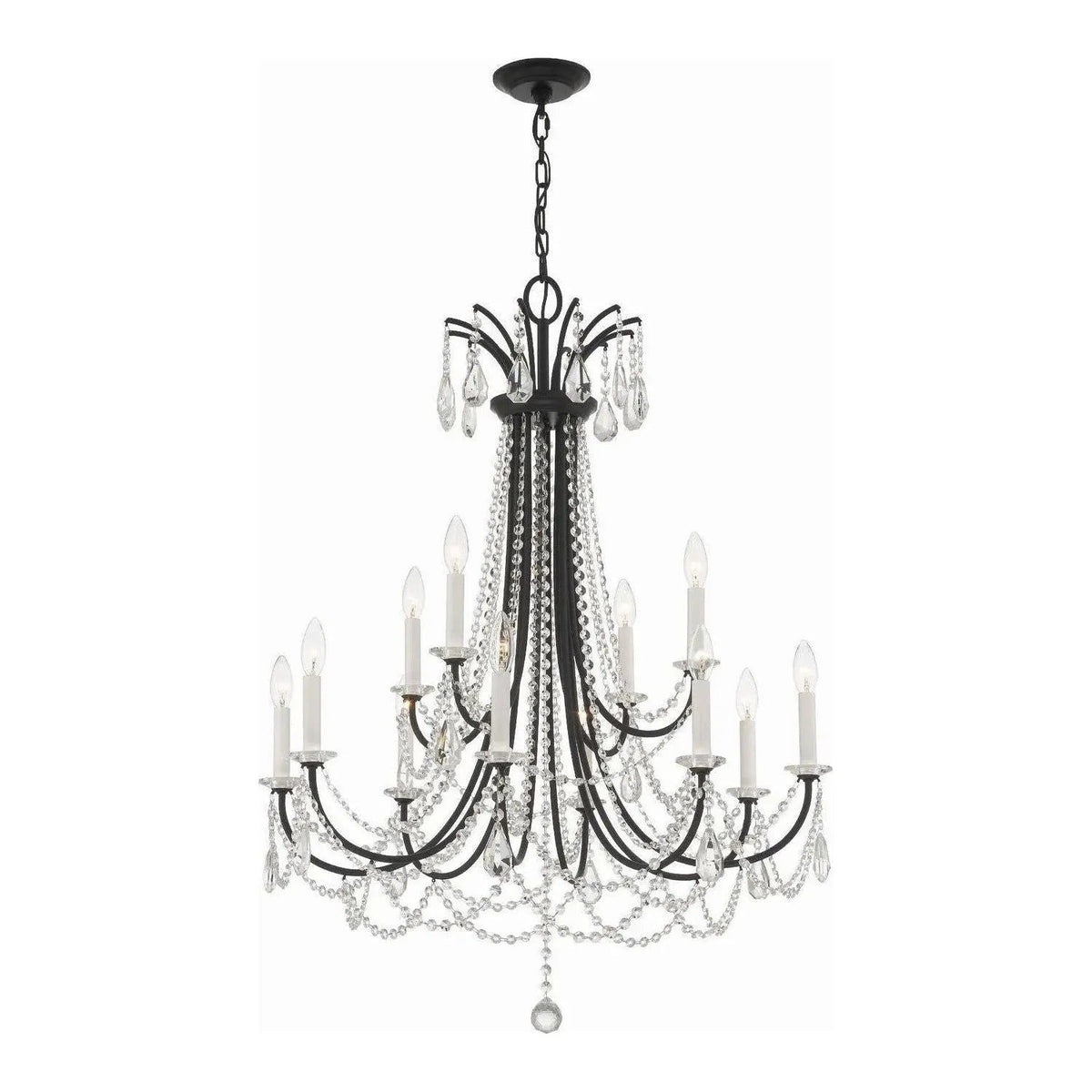 Crystorama - KAR-90912-MK-CL-MWP - 12 Light Chandelier - Karrington - Matte Black